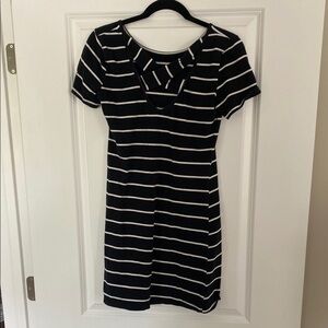 Black and White Raglan Sleeve Mini Dress